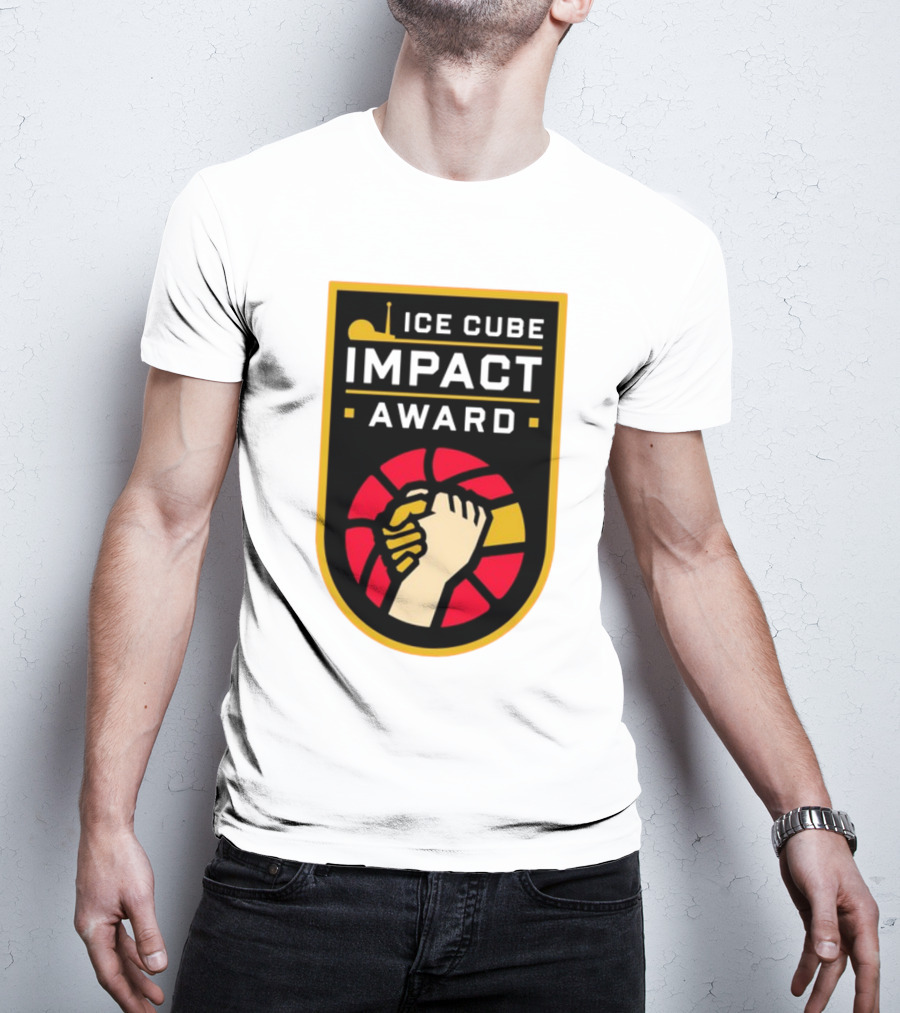 Ice Cube Impact Award Basketball Handshake Badge T-Shirt