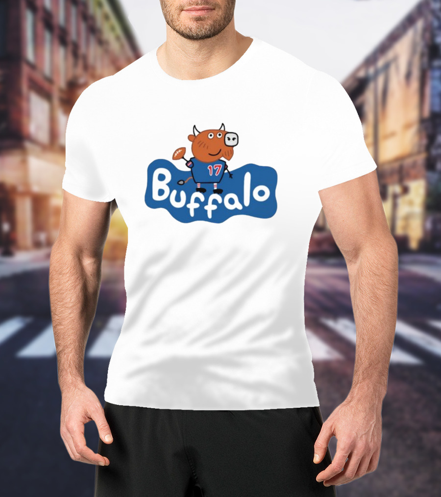 26Shirts Buffalo 17 Football Cartoon Character T-Shirt