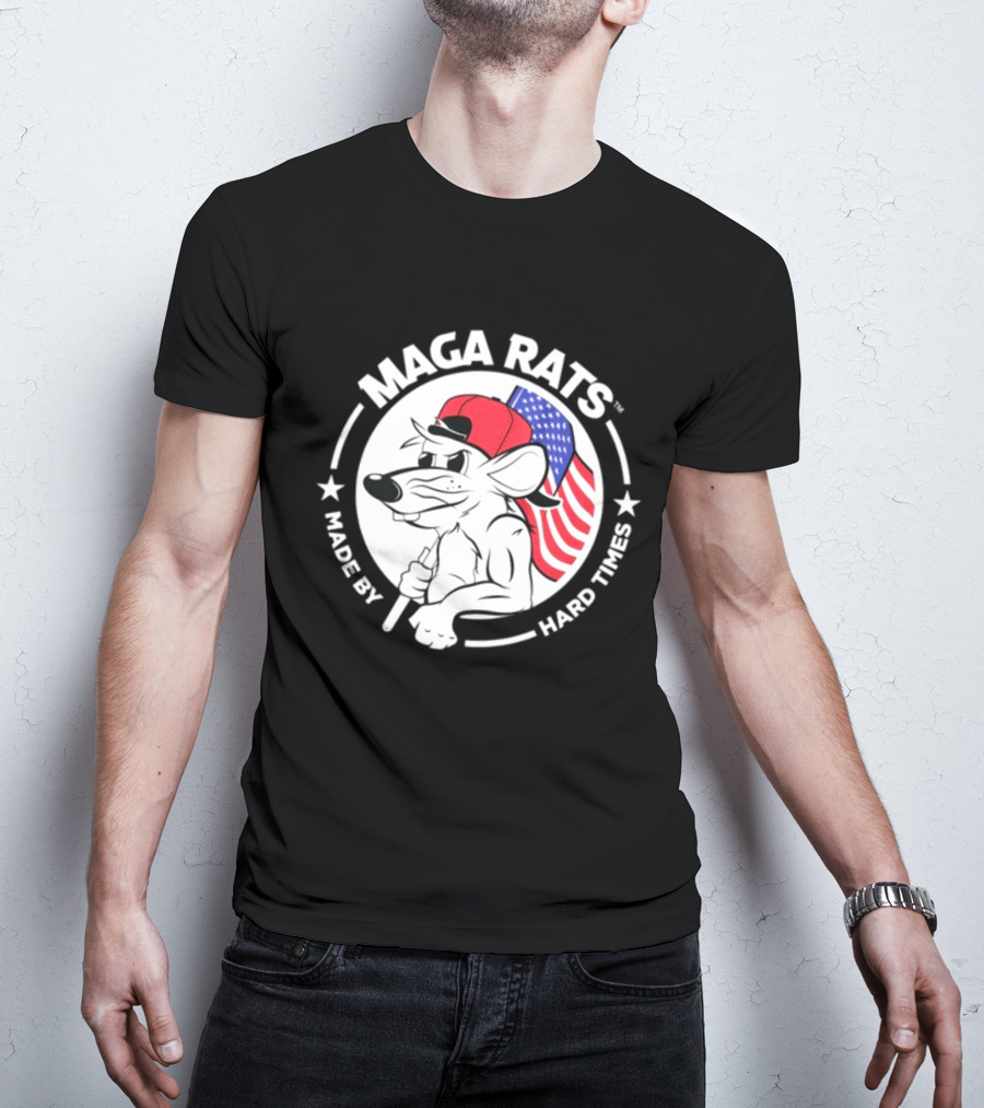 Maga Rats Made By Hard Times American Flag Hat T-Shirt