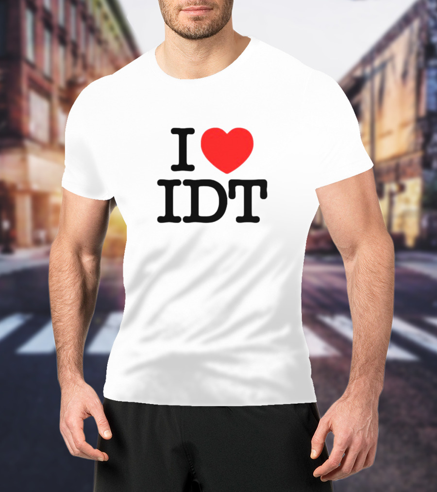 I Heart IDT Bold Text With Red Heart T-Shirt