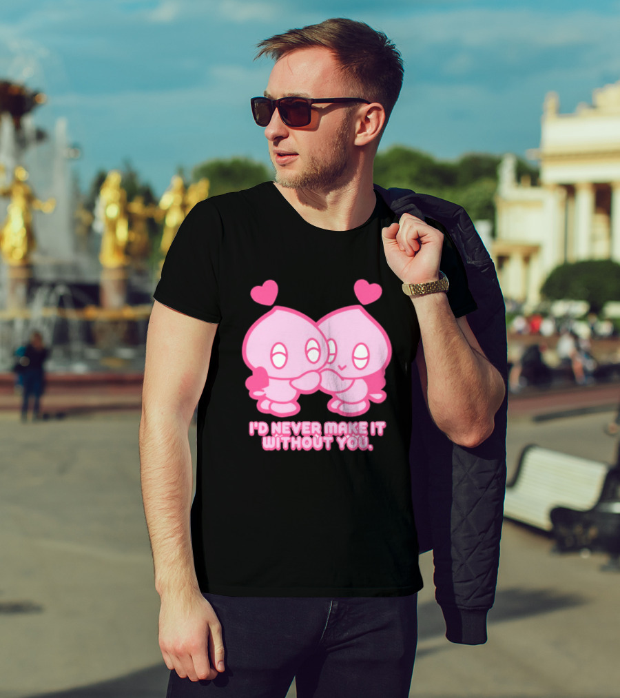 Young Romance I'd Never Make It Without You Pink Hearts Characters T-Shirt