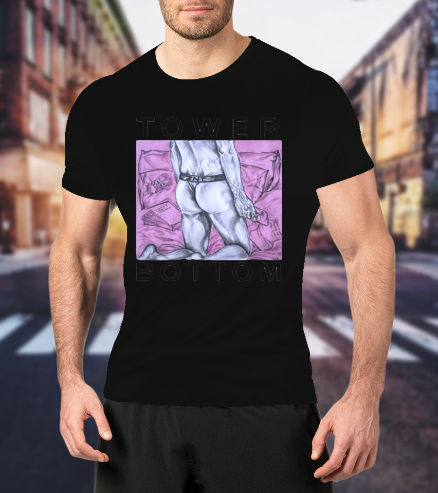 TOWER BOTTOM ZNT Drawing With Pink Background T-Shirt