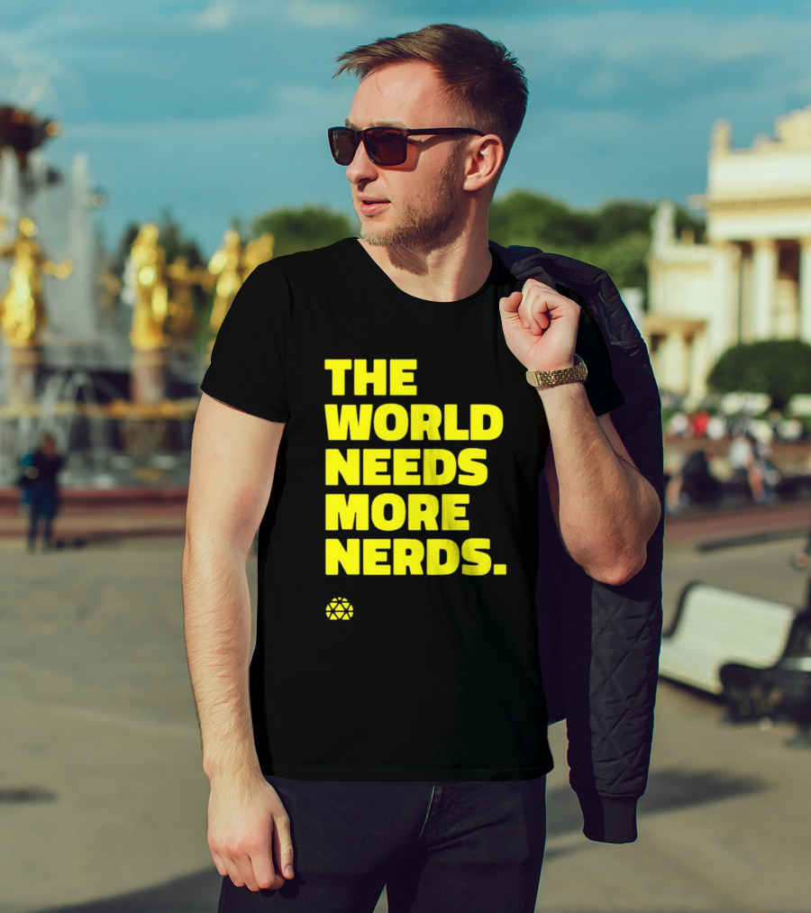 THE WORLD NEEDS MORE NERDS Geometric T-Shirt