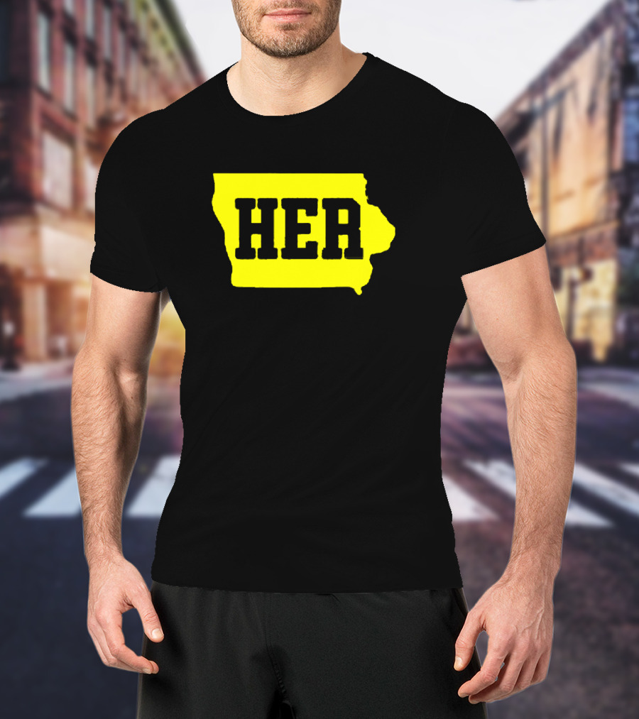 Dave Portnoy Hawkeye HER Caitlin Clark Iowa Map T-Shirt