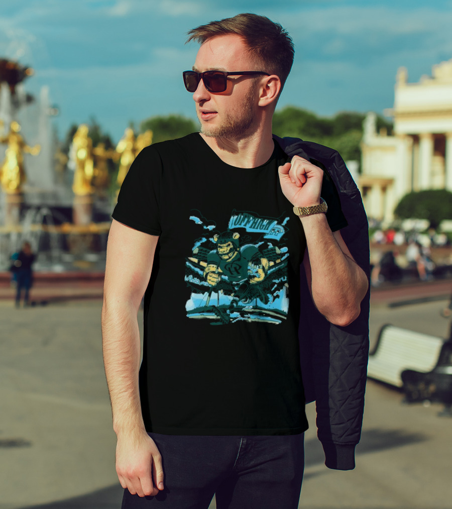 Offhigh Progress Pulse White Charging Bear Athlete In A Dynamic Sports Adventure T-Shirt