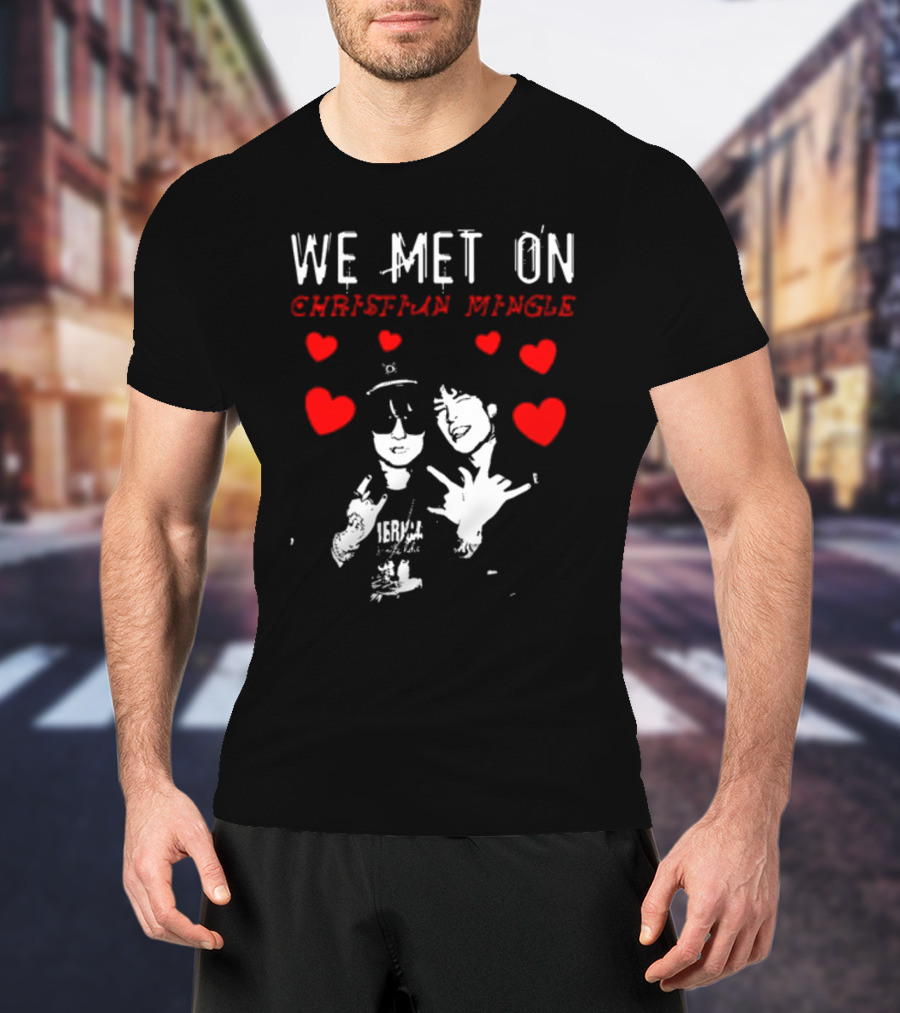 We Met On Christian Mingle Jake Webber Johnnie Guilbert Hearts Alkalinedrip T-Shirt