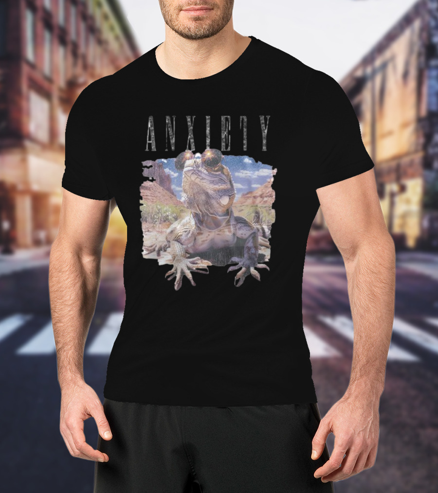 Waveygoods Anxiety Lizard Sunglasses Desert Landscape No Rules T-Shirt