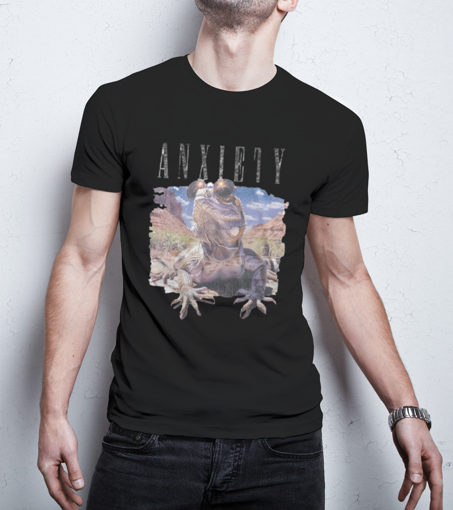 Waveygoods Anxiety Lizard Sunglasses Desert Landscape No Rules T-Shirt
