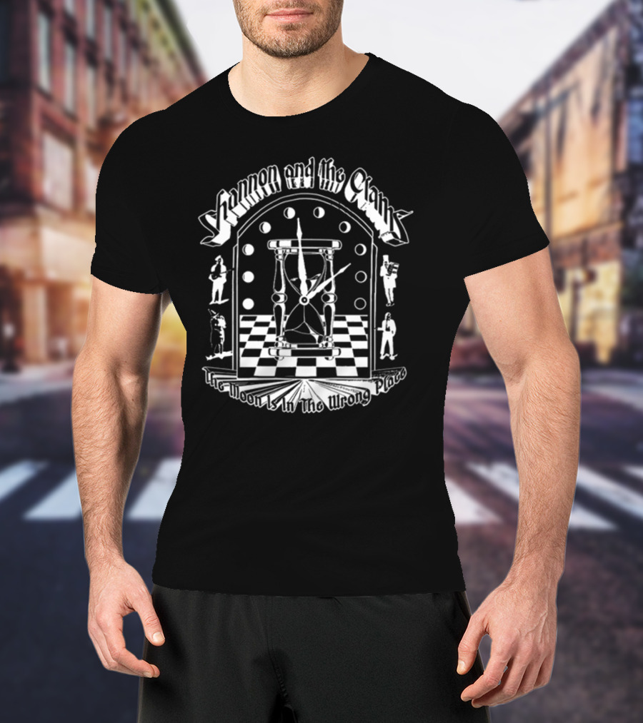 Shannon And The Clams The Moon Is In The Wrong Place Checkerboard Timepiece T-Shirt