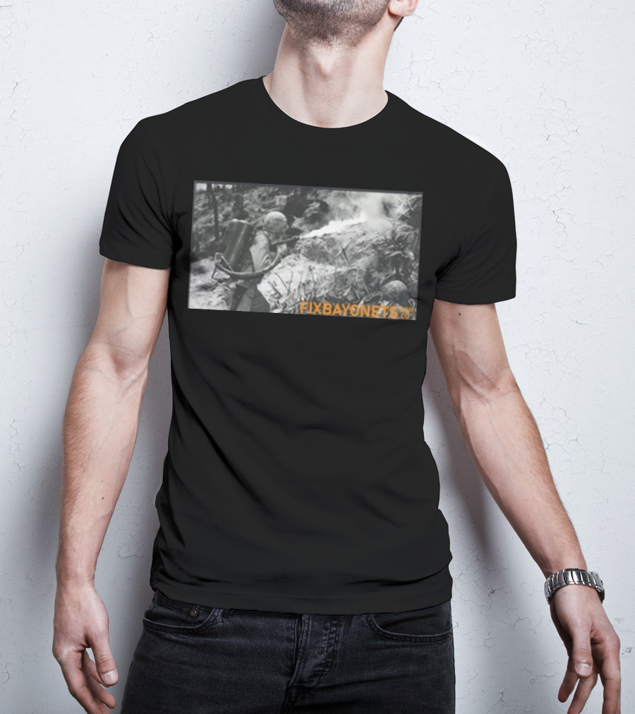 Fix Bayonets WWII Flamethrower Soldier Scene T-Shirt