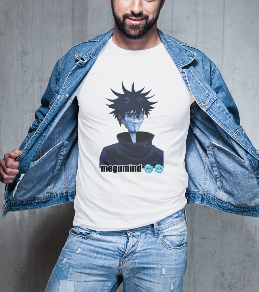 Spiky Haired Megumind Blue Emoji Face T-Shirt