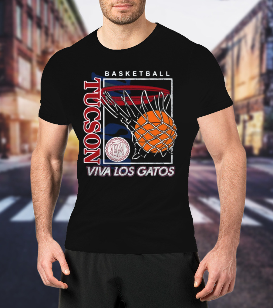Basketball Tucson Viva Los Gatos Retro Hoop T-Shirt