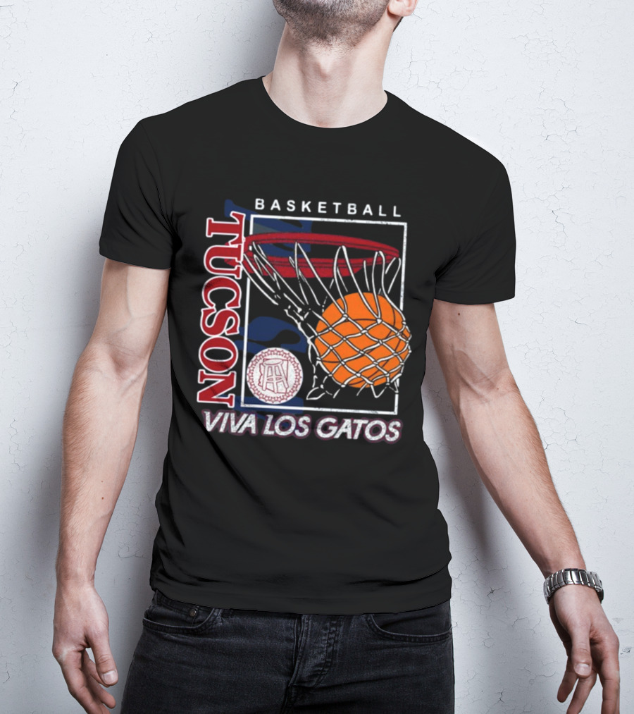 Basketball Tucson Viva Los Gatos Retro Hoop T-Shirt