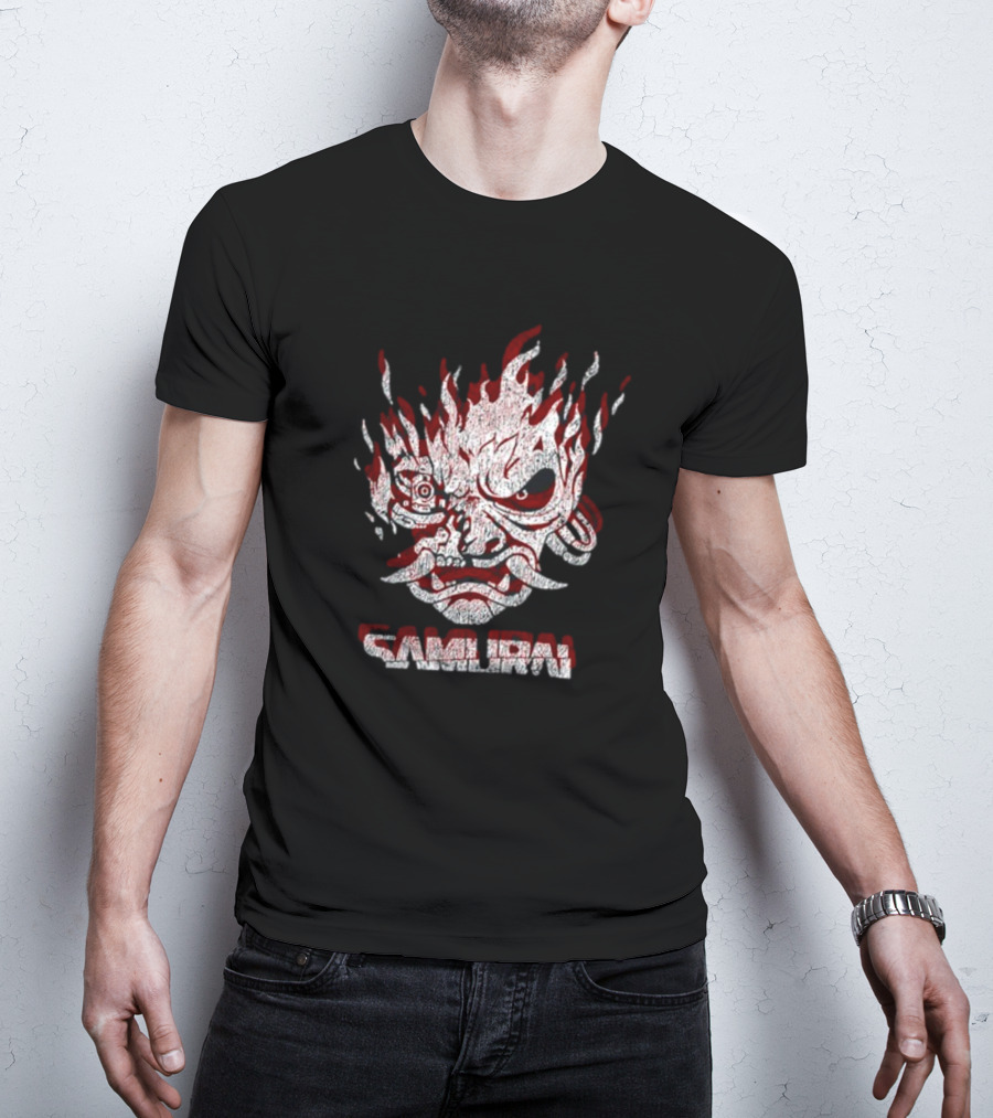 Cd Projekt Red Cyberpunk 2077 Samurai Logo Gaming Fan Gear T-Shirt