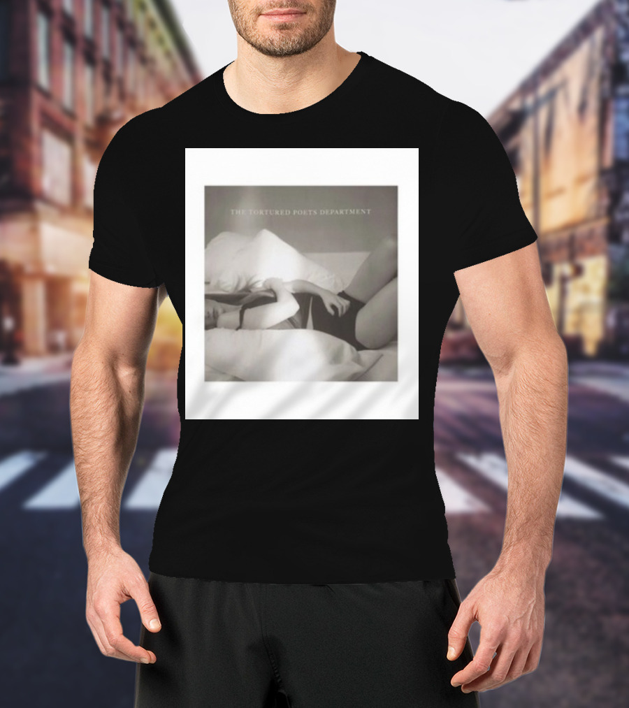 The Tortured Poets Department Lying Down Black And White Photograph T-Shirt