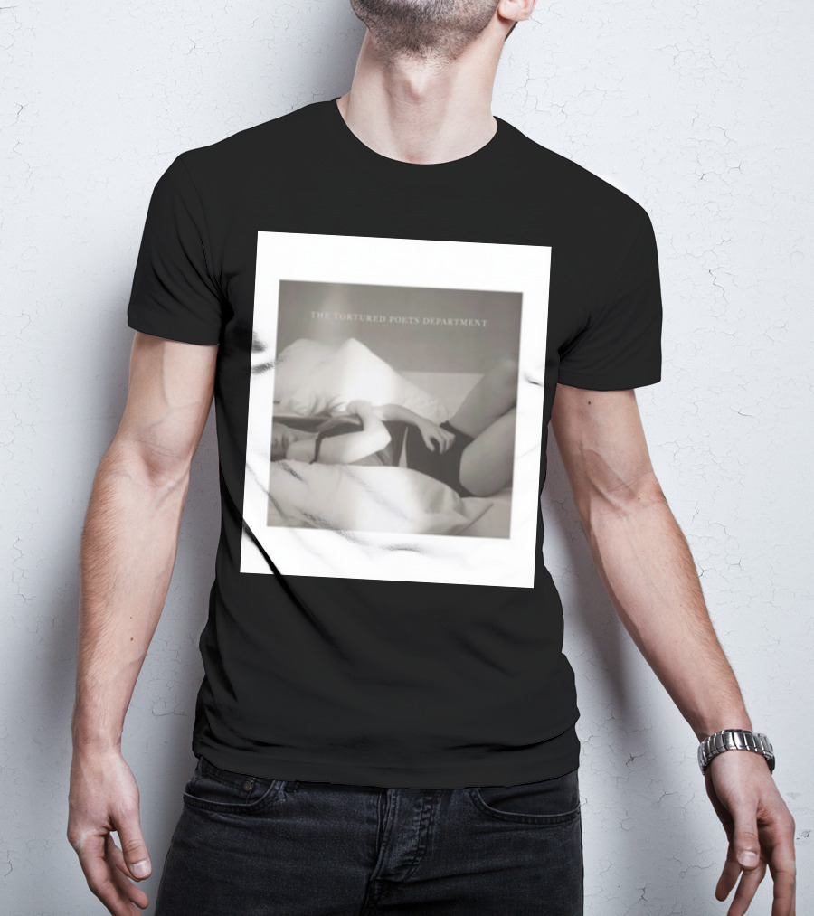 The Tortured Poets Department Lying Down Black And White Photograph T-Shirt