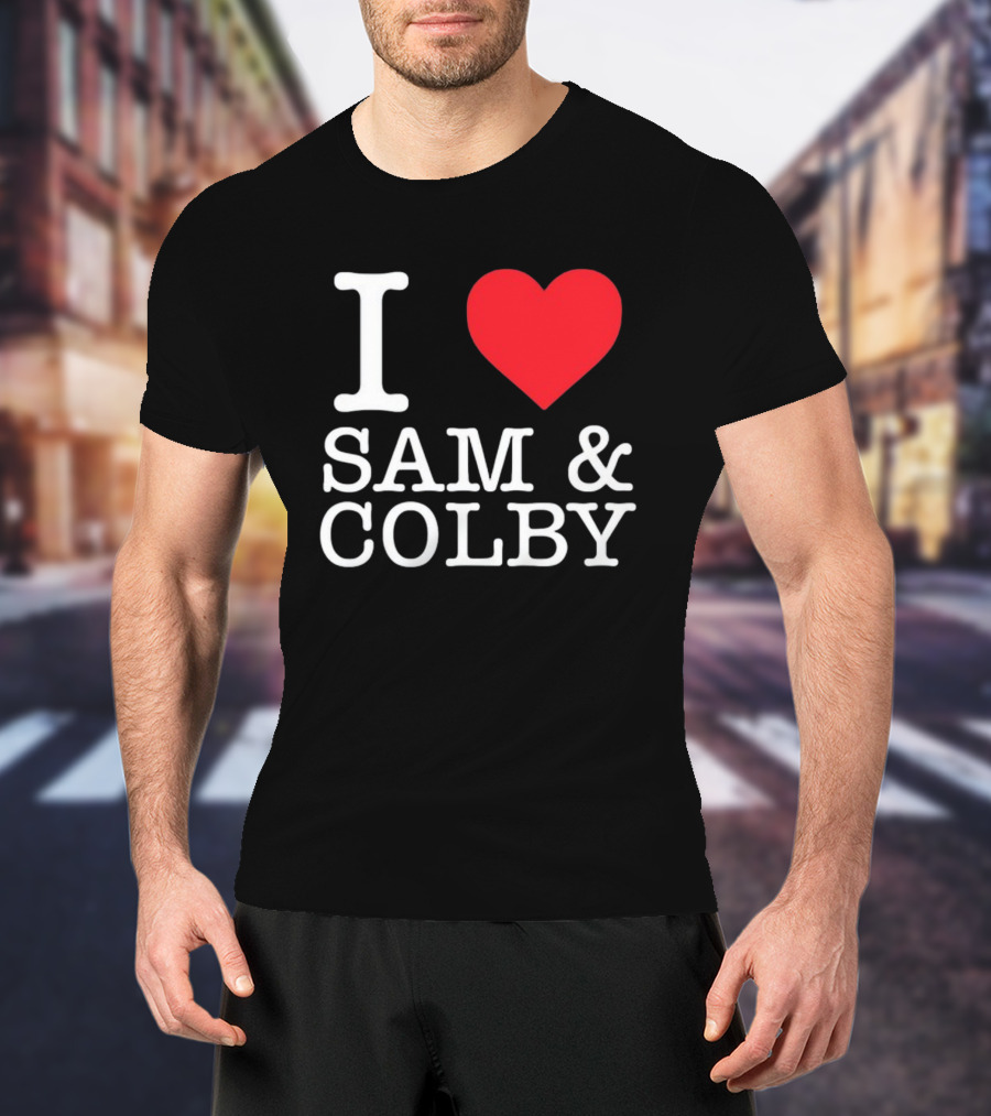 I Love Sam And Colby Red Heart T-Shirt