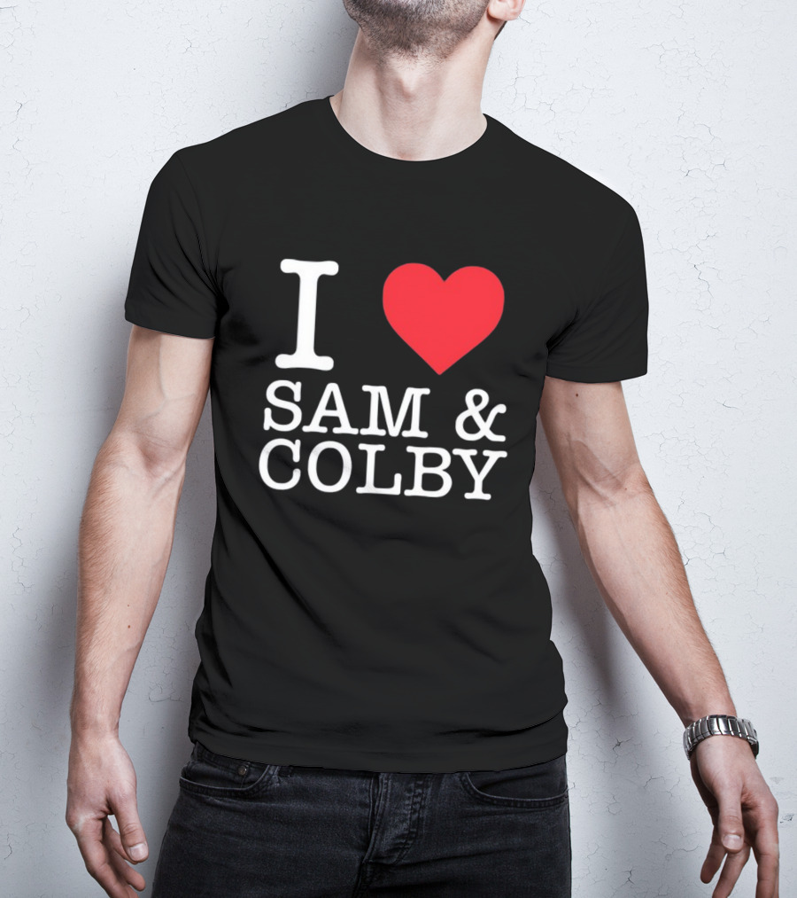 I Love Sam And Colby Red Heart T-Shirt