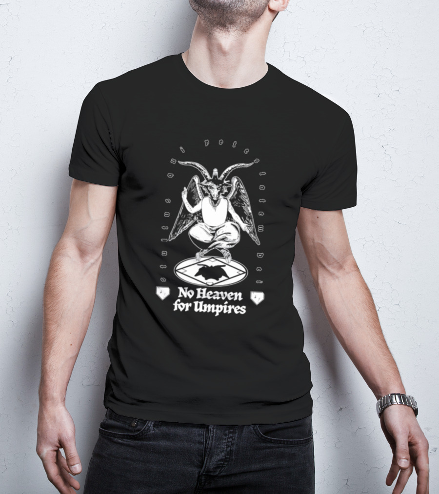 No Heaven For Umpires Goat Baphomet With Pentagram T-Shirt