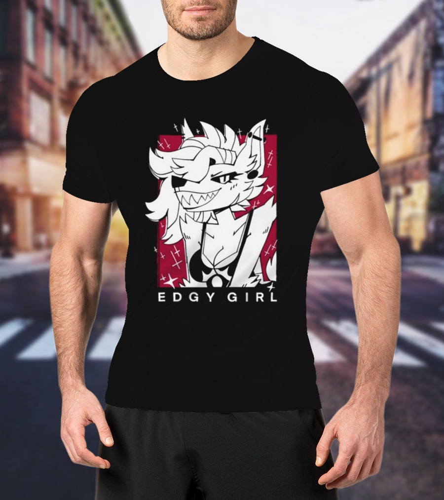 Edgy Girl Doubledog Bitey Puppy Girls T-Shirt