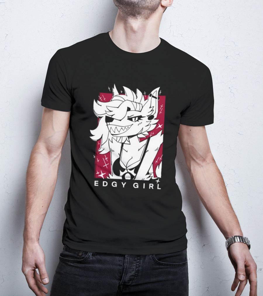 Edgy Girl Doubledog Bitey Puppy Girls T-Shirt