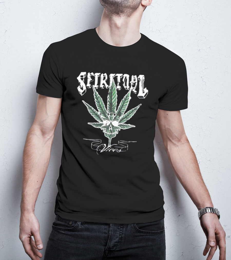 Spiritual Vices Marijuana Leaf And Skull T-Shirt