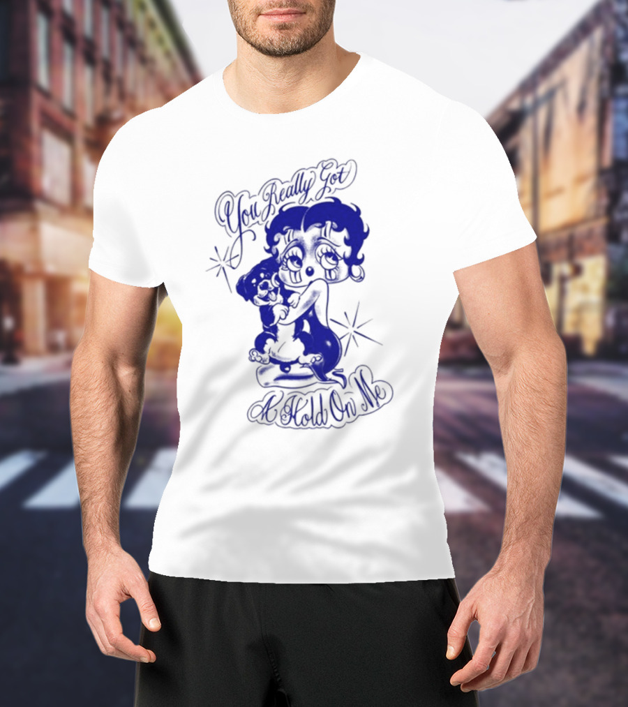 You Really Got A Hold On Me Luxrosa Betty Boop And Pudgy Hugging T-Shirt