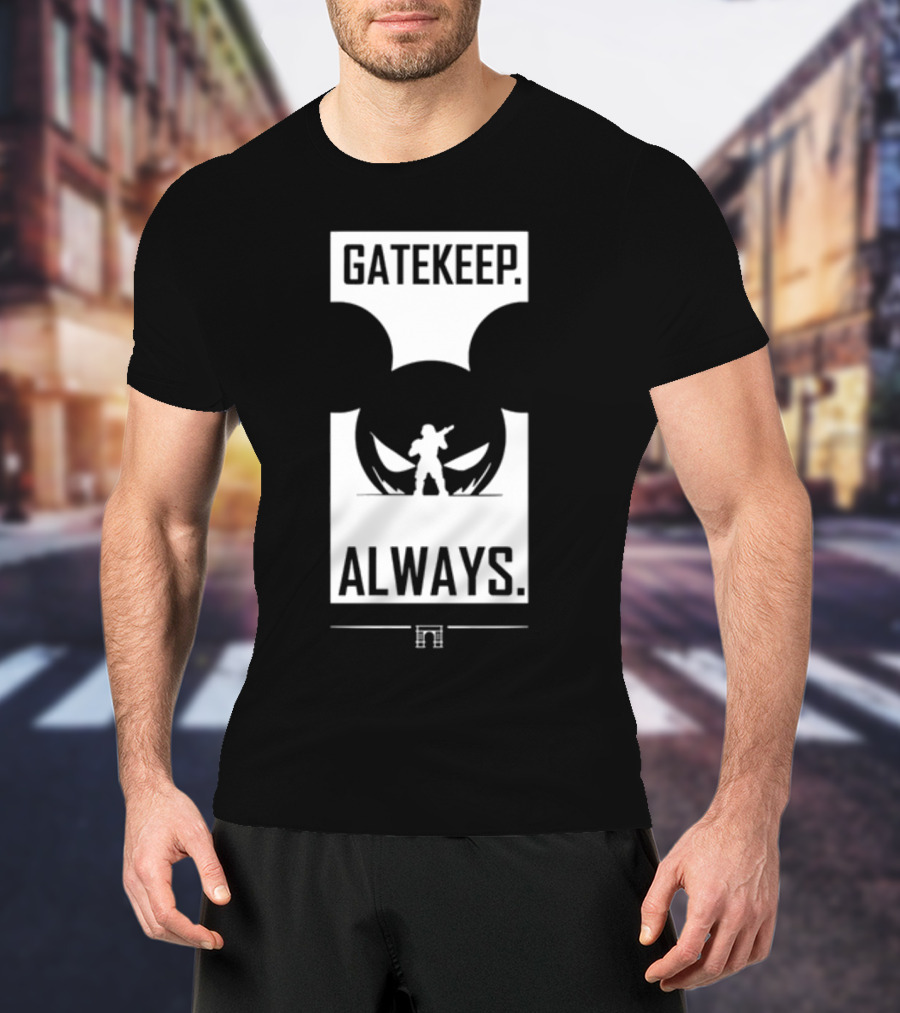 Wbsapparel Gatekeep Always Silhouette With Mickey Ears T-Shirt