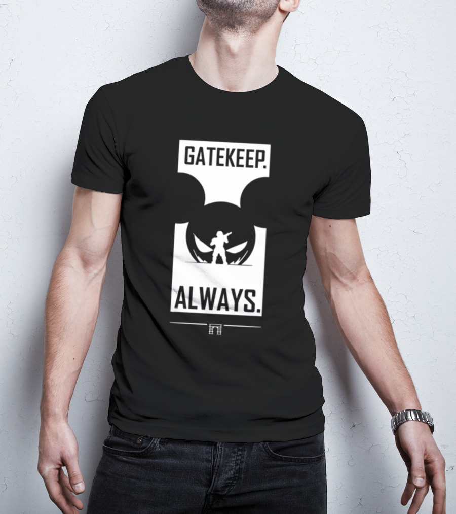 Wbsapparel Gatekeep Always Silhouette With Mickey Ears T-Shirt