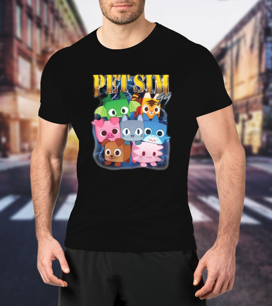 Pet Sim Ninety Nine Cute Animal Characters With GG T-Shirt
