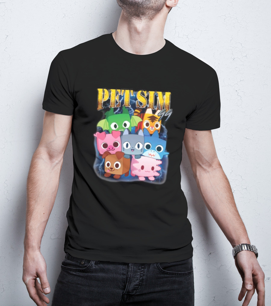 Pet Sim Ninety Nine Cute Animal Characters With GG T-Shirt
