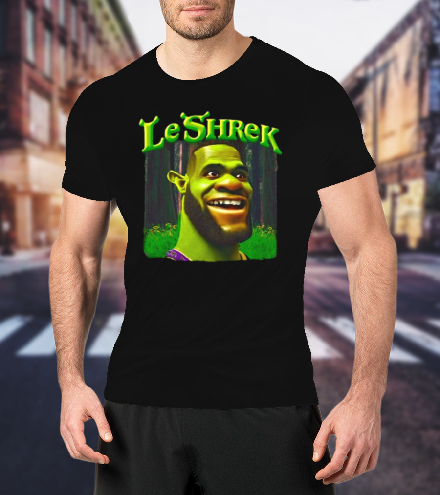 LeShrek Funnyahhtees Basketball Ogre Crossover T-Shirt