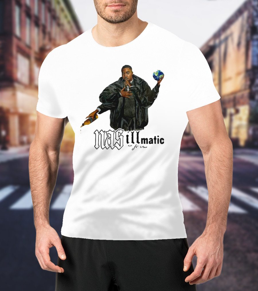 Nasirjones Illmatic 30 Years Globe And Wine T-Shirt