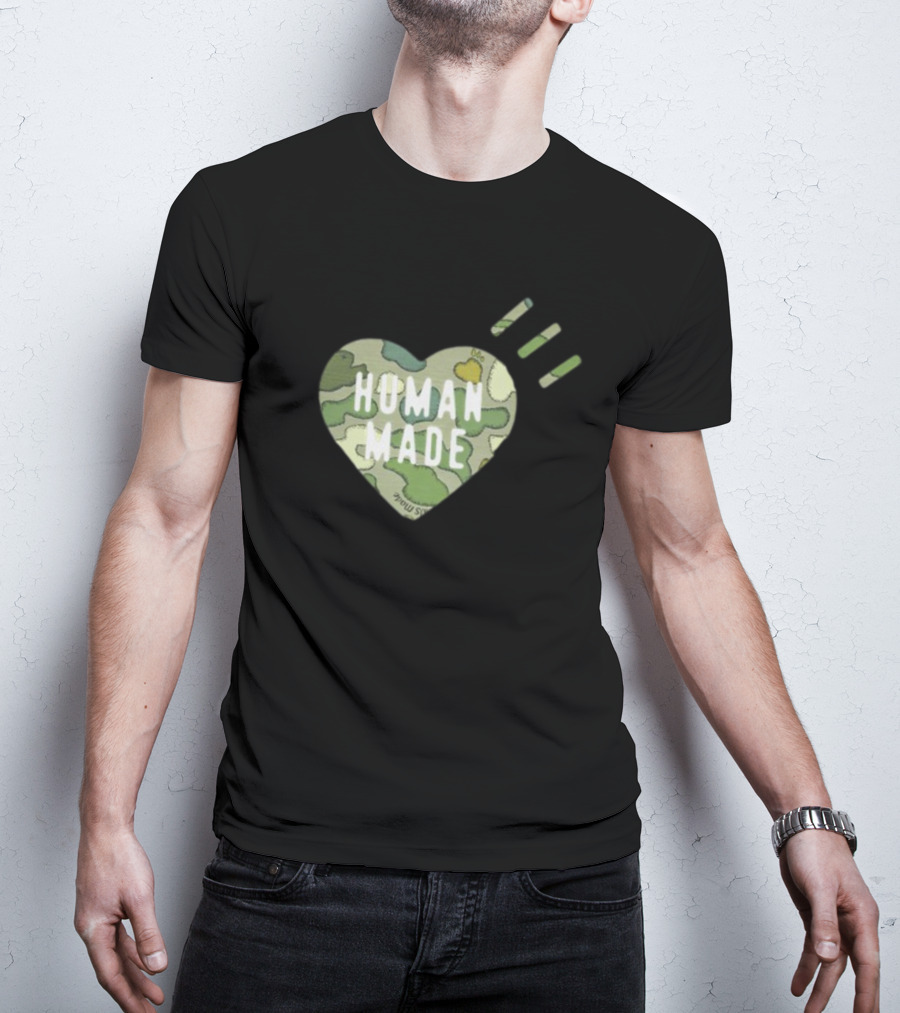 HUMAN MADE Camo Heart Kaws Collaboration T-Shirt