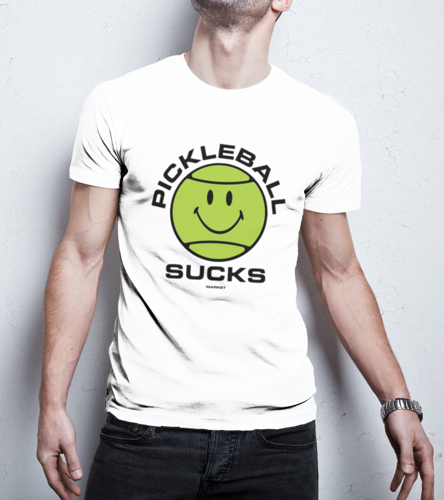 Marketstudios Smiley Pickleball Sucks T-Shirt