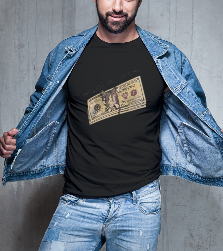 Million Dollar Girl Cartoon Stack Of Cash Capitalism Vulture Currency T-Shirt