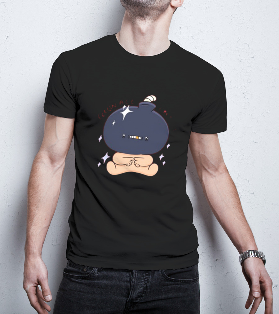 Feelin Alil Burnt Out Ghoulshack Bomb Character With Stars T-Shirt