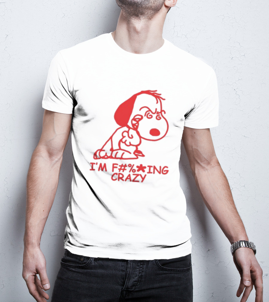 I'm F#%*ing Crazy Red Cartoon Character With Angry Expression T-Shirt