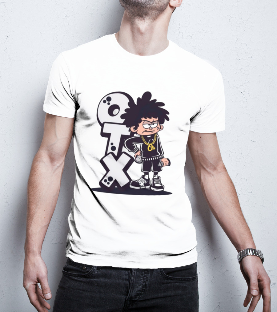 OTX Only Tha Xlcusive Cartoon Character With Chain T-Shirt