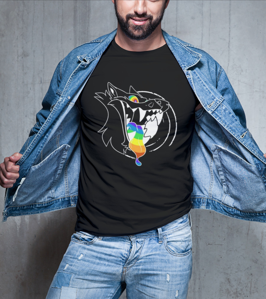 Slosh.Dog Prismaw Rainbow Wolf T-Shirt