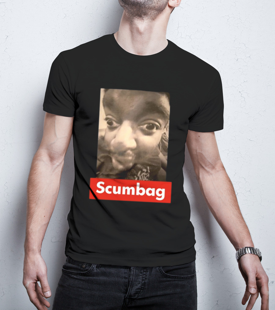 Scumbag Distorted Face Black And White Photo T-Shirt