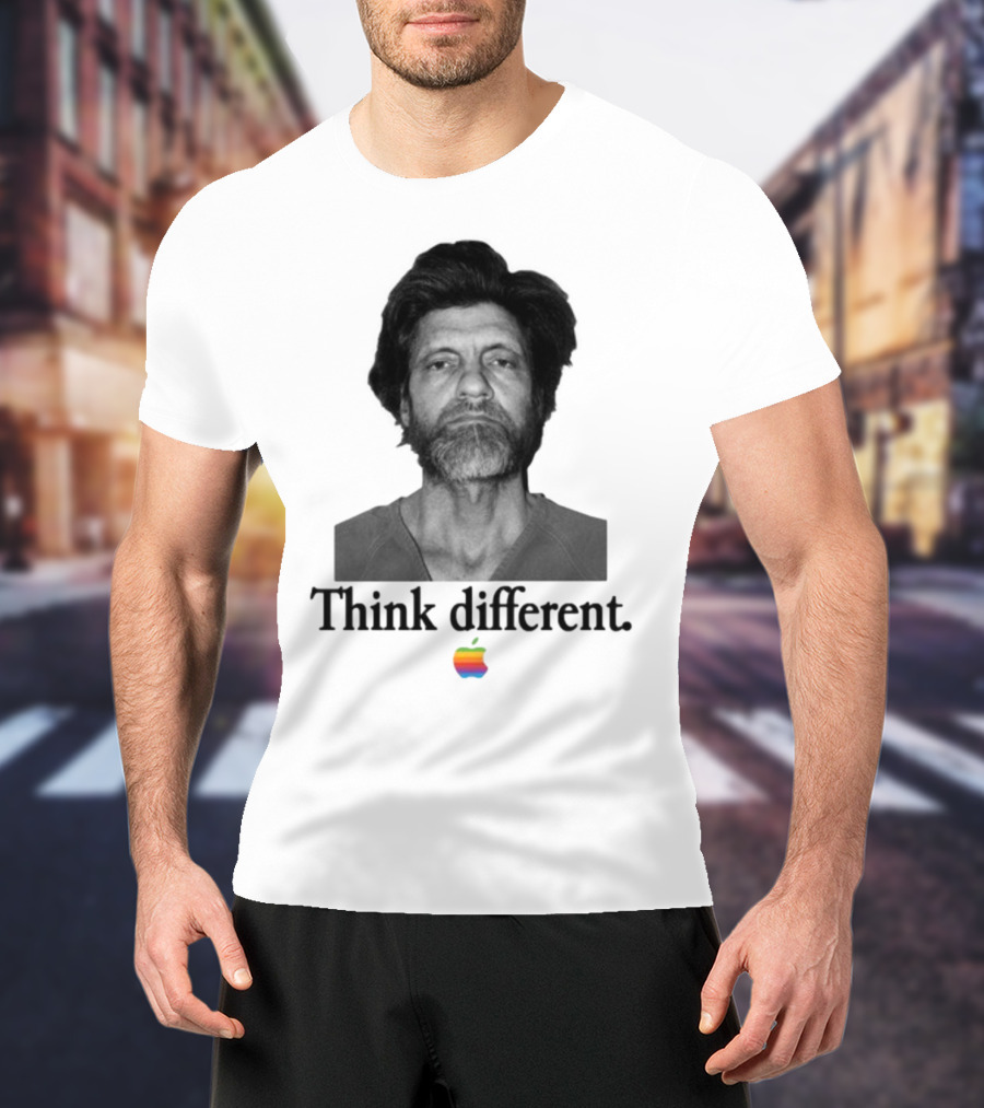 Uncle Ted Think Different Apple Parody With Rainbow T-Shirt