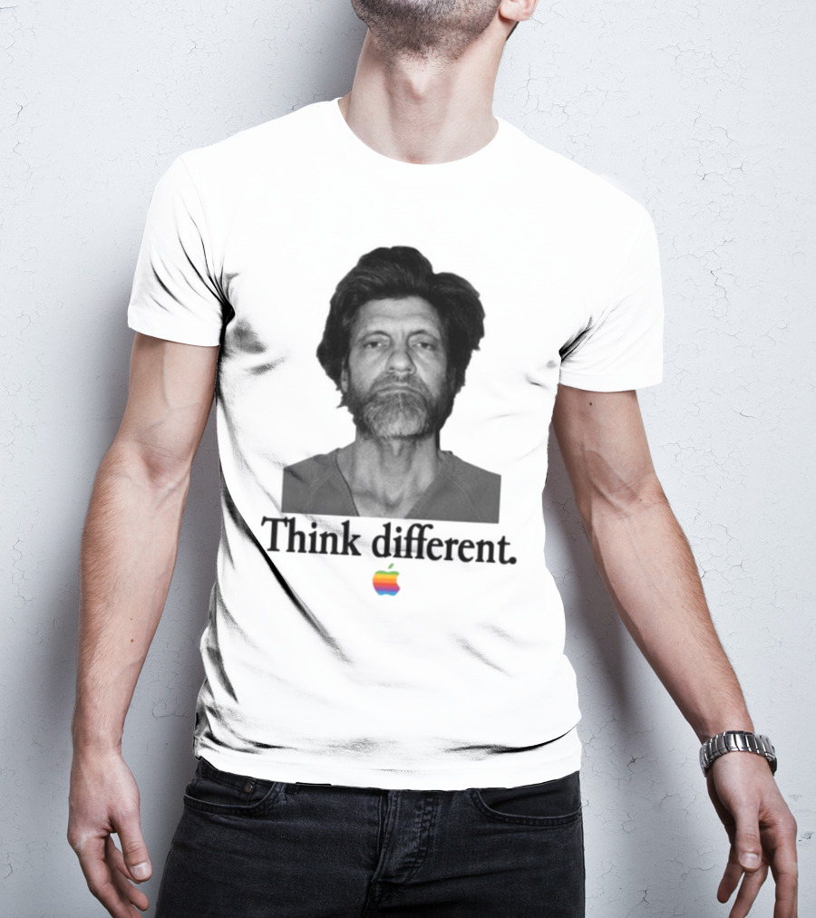 Uncle Ted Think Different Apple Parody With Rainbow T-Shirt