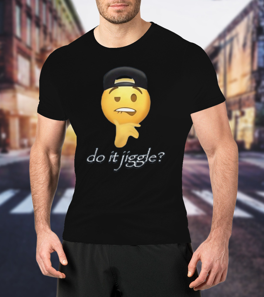 Do It Jiggle Emoji With Backwards Baseball Cap T-Shirt