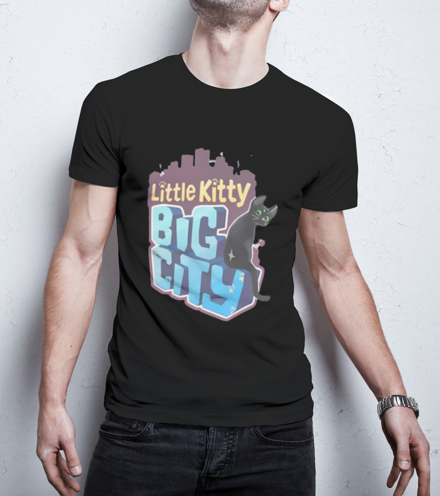 Little Kitty Big City Playful Cat Adventure T-Shirt
