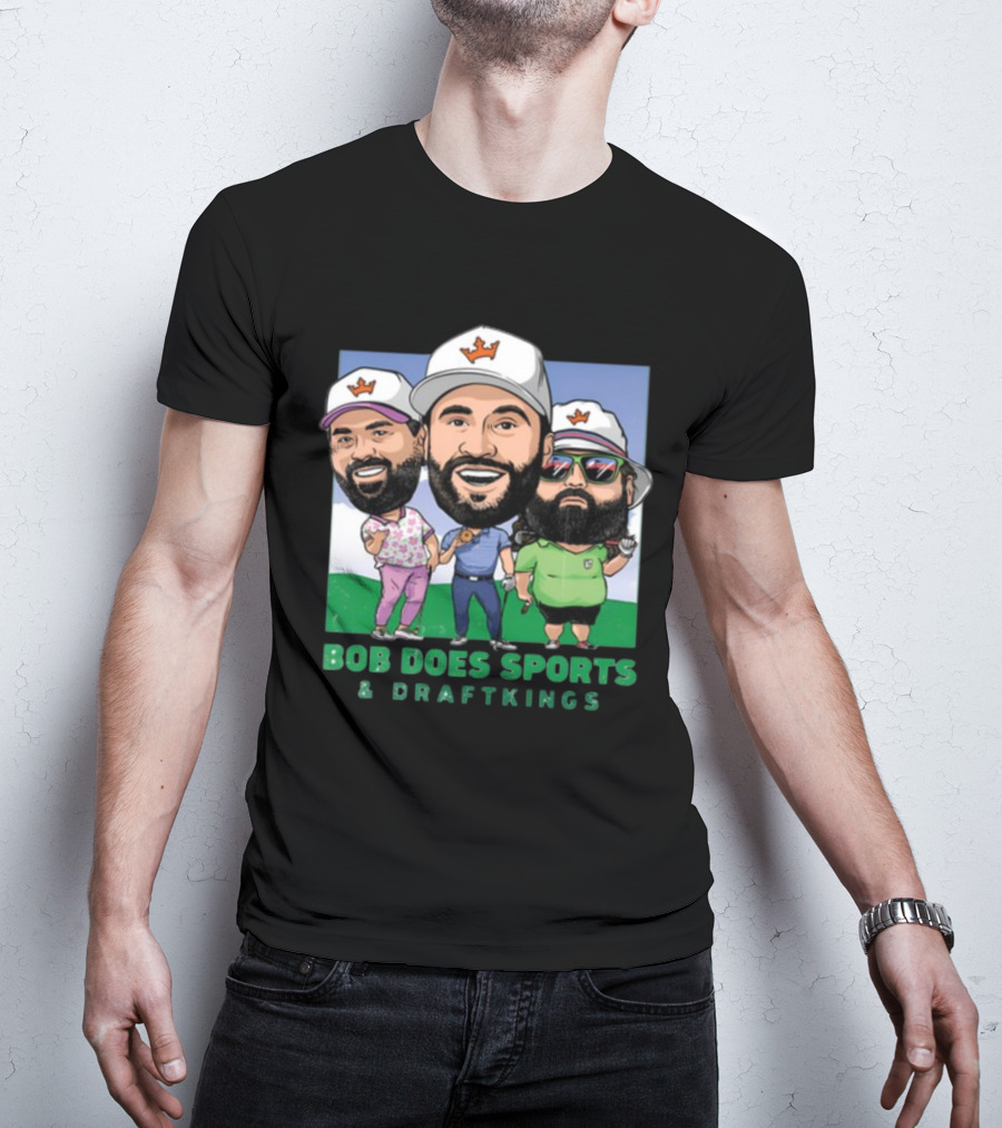Bob Does Sports And DraftKings Golf Cartoon Collaboration T-Shirt