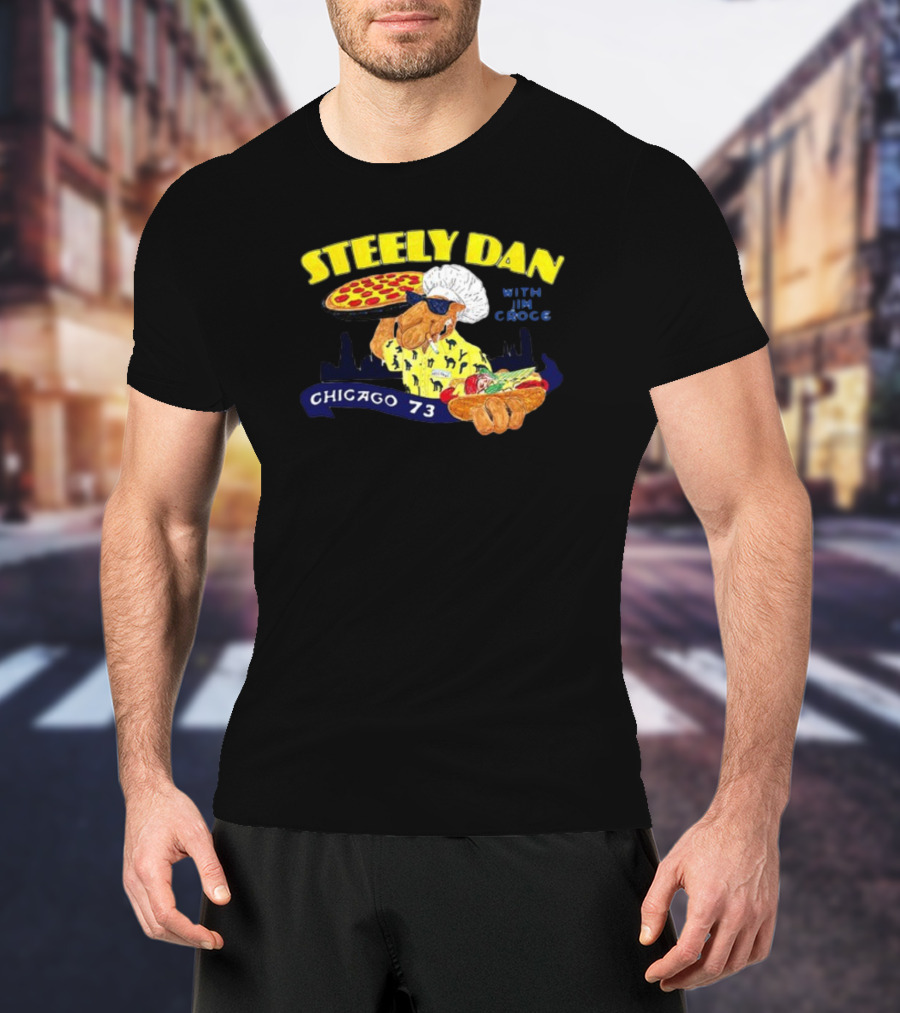Steely Dan With Jim Croce Pizza Chef Chicago 73 T-Shirt