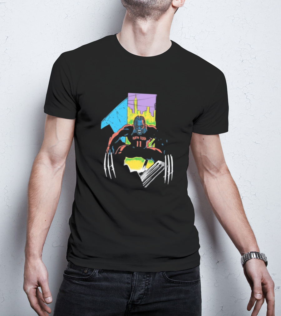 New York Wolverine Brunson Basketball Claws Skyline T-Shirt