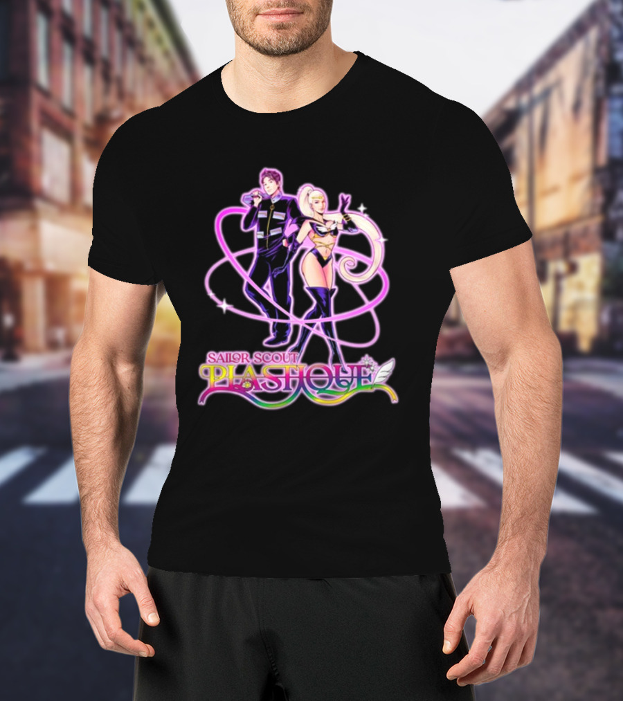 Sailor Scout Plashole Neon Anime Duo T-Shirt