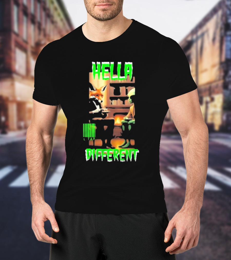 Hella Different Fox And Alien Enjoying A Spot Of Tea T-Shirt
